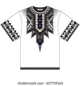 Textile design for collar shirts, shirts, blouses, T-shirt in tribal style. Aztec geometric print. Ethnic vector embroidery ethnic neck line design graphics fashion wearing.