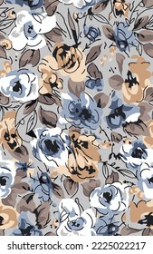 textile design with cute abstract flower pattern image