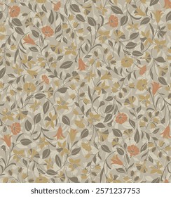 textile design with cute decorative  flowers pattern image