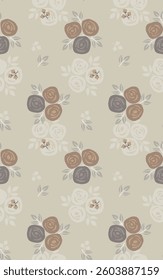 textile design with cute decorative flowers pattern image