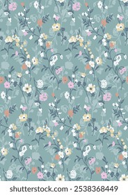 design têxtil com imagem de padrão floral bonito