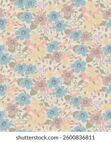 textile design with cute floral pattern image