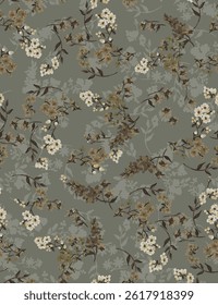 textile design with cute floral pattern image