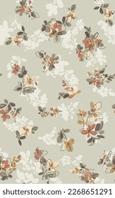 diseño textil con ilustración de flores tiernas