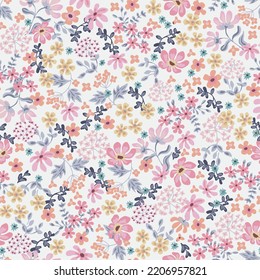 textile design with cute flower pattern image