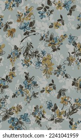 textile design with cute flower pattern image