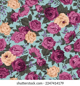 textile design with cute flower pattern image