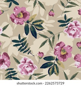 textile design with cute flower pattern image