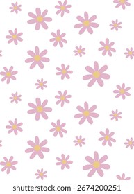 textile design with cute flower pattern image