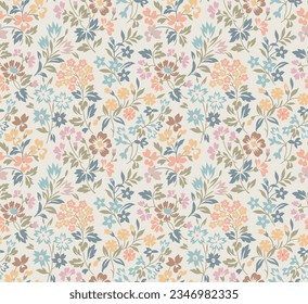 textile design with cute flowers pattern image