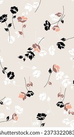 textile design with cute flowers pattern image