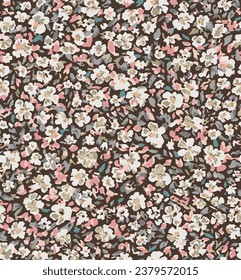 textile design with cute flowers pattern image