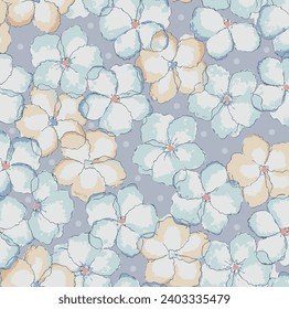 textile design with cute flowers pattern image