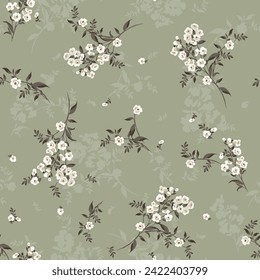 textile design with cute flowers pattern image