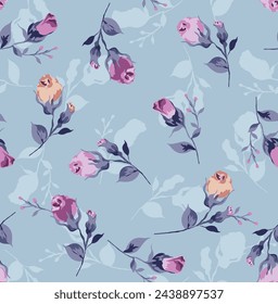 diseño textil con imagen de patrón de flores lindas