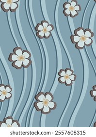 textile design with cute flowers pattern image