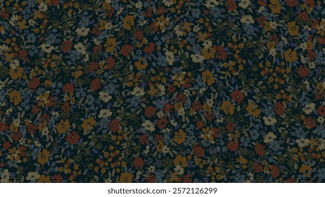 textile design with cute flowers pattern image