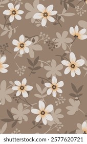 textile design with cute flowers pattern image