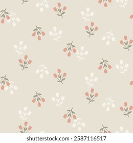 textile design with cute flowers pattern image
