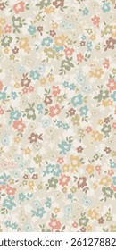 textile design with cute flowers pattern image