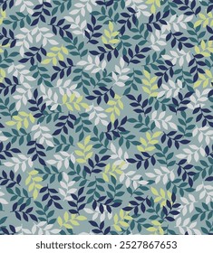 textile design with cute foliage pattern image