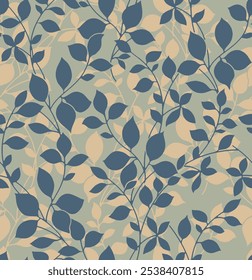 textile design with cute foliage pattern image