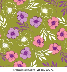 textile design with cute image flower pattern