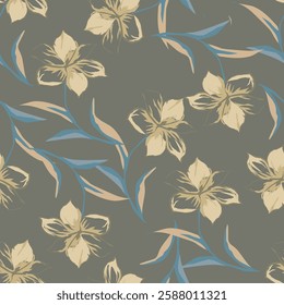 textile design with cute image flower pattern