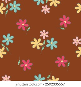 textile design with cute image flower pattern