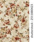 textile design with cute rose flowers pattern image