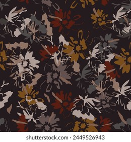 textile design with cute silhouette foliage pattern image