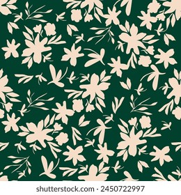 textile design with cute silhouette foliage pattern image