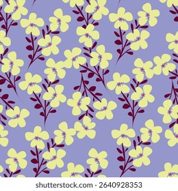 textile design with cute silhouette foliage pattern image
