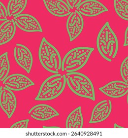 textile design with cute silhouette foliage pattern image

