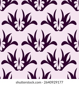 textile design with cute silhouette foliage pattern image
