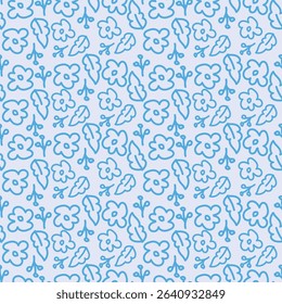 textile design with cute silhouette foliage pattern image
