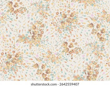 textile design with cute small abstract floral pattern image