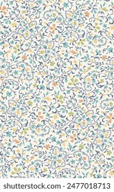 textile design with cute small decorative flowers pattern image