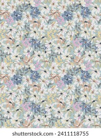 textile design with cute small flowers pattern image