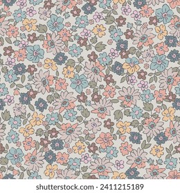 textile design with cute small flowers pattern image