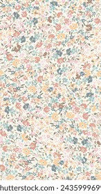 textile design with cute small flowers pattern image