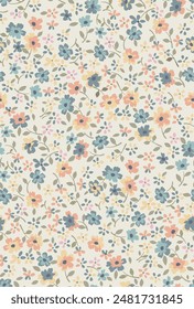 textile design with cute small flowers pattern image