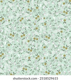 textile design with cute small flowers pattern image