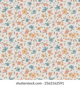 textile design with cute small flowers pattern image