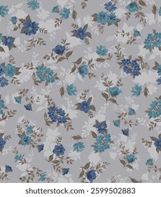 textile design with cute small flowers pattern image