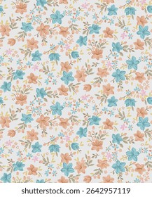 Diseño textil con linda Imagen de patrón de flores Pequeñas