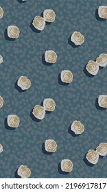 textile design with decorative flower and dot background pattern image 
