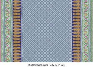 Textile Design Digital Border and Motif