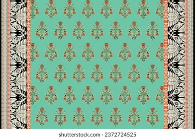 Textile Design Digital Border and Motif