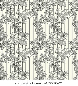 Textile Design Digital Border And Motif